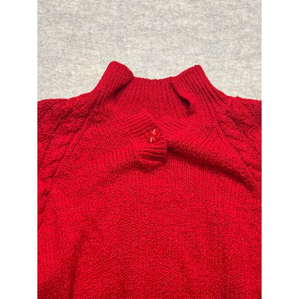 Vintage Maggie Lawrence Collection Red Knit Long sleeve Acrylic Sweater 18/20 - Picture 2 of 9